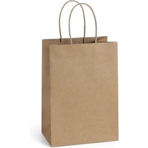 Gift Bags for Favors Grocery Retail Party Birthday Shopping Business Goody Craft Merchandise Take Out Sacks, Small, 100 pcs