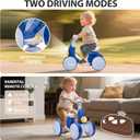 Electric Baby Balance Bike with Bubble Machine for 1 Year Old Boys Girls 4 in 1 Toddler Balance Bike 12-48 Month Kids Bubble Bike Ride Toys First Birthday Gift with Powered Motor,Music,LED Lights, Child-sized