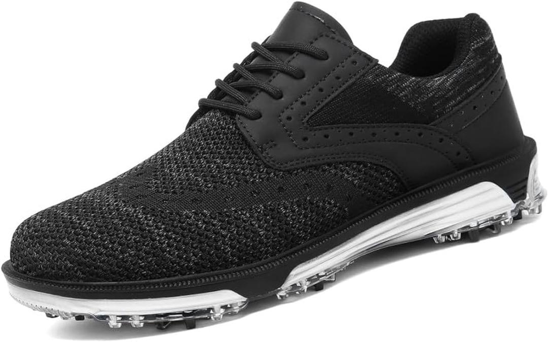 ULTIANT Men's Golf Shoes Fixed Nailless Sole Lightweight Breathable Spikeless Outdoor Footwear Size 47