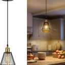 ropelux Pendant Lights Kitchen Island, Modern Kitchen Island Lighting, Adjustable Height Farmhouse Black Gold Brass Hanging Light Fixture for Living Room Sink Dinning Room Bedroom- 1PC (TY)