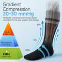 Bamboo Viscose Compression Socks - Knee-High Support for Nurses, Pregnancy, Travel (Regular/Non-slip) (L)
