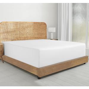 California Design Den 100% Organic Cotton Deep Pocket Twin Sheets Fitted Only, Crisp Percale, Lightweight & Snug-Fit Twin Fitted Sheet for Dorm Rooms - 1 Pc, White