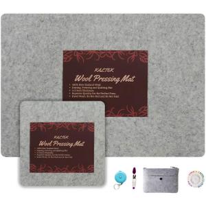 Wool Pressing Mat Set (Deluxe 2 Pack) Includes 24 x17 and 10 x 10 mats with Quilting Supplies in Pouch, 100% Pure New Zealand Wool, 2 Wool Pressing Mats Comes with Large Size & Portable Size (2 Mats)