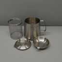 68oz Stainless Steel Oil Filter Pot, Multifunctional 2 in 1 Oil Strainer Pot for Camping, Large Capacity Bacon Grease Saver with Strainer, Kitchen Cooking Oil Container, Mini Deep Fryer with Basket