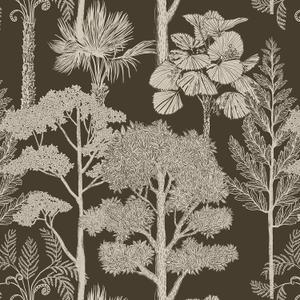 Safiyya Peel and Stick Wallpaper Forest Contact Paper 17.3" x 393" Vintage Tree Wall Paper Renter Friendly Self Adhesive Removable Wallpaper for Bathroom Vinyl Brown