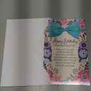 Chuck's Card-O-Rama Birthday Card For Granddaughter - Large Card Opens To 10  7.75 - Lovely lavender and purple flowers topped off with a gorgeous teal ribbon and bow - MADE in USA D#95366