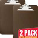 1InTheOffice Plastic Clipboard, Clipboards for Classroom, Hanging Clipboard, Letter Size, Smoke, 2 Pack