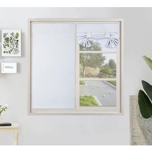 PI Blackout Door Curtain,Privacy Thermal Insulated French Door Curtain for Glass Door/Classroom/Sliding Door/Tie up Shade 1 Panel (W26XL40,White) (26"W x 40"L (Pack of 1))
