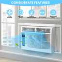 6000 BTU Window Air Conditioner – Cools Up to 350 Sq. ft., WiFi/App & Remote Control, Timer, Easy Install Kit for Bedroom & Living Room