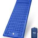 HiiPeak Double Sleeping Pad Self Inflating 3" Extra-Thick for 2 Person with Pillow Built-in Foot Pump Inflatable Sleeping Mat for Backpacking, Hiking, Traveling, Tent, Camping Mat (Single Blue)