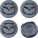 4PCS Wheel Center Caps for Mazda CX-5 CX-7 CX-8 M6 MX5 RX7 RX8 A8 CX9 X MX, 56mm/2.2" Car Wheel Hub Caps ABS Rim Center Hub Cover (Black), universal size