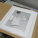 HNV 22"x20" Lighted Vanity Mirror  Large Makeup Mirror with 3-Color Dimmable LED Lights, 10X Magnification, Touch Control, Tabletop or Wall Mount Mirror for Bedroom & Dressing Room (White)