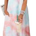 ANRABESS Women Summer Maxi Dress Beach Vacation Sundress Sleeveless Casual Loose Shirt Dresses Travel Outfits (XL, Tie Dye Rainbow)