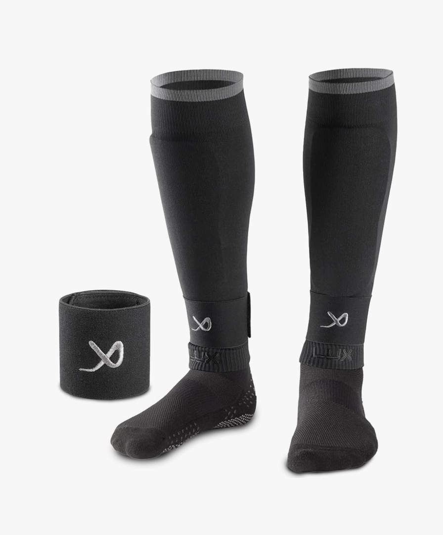 LUX Soccer Sleeves w/FREE Guard Stays for Men/Boys/Youth Compatible w/Soccer Grip Sock