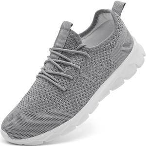 Mens Running Shoes Fashion Sneakers Tennis Walking Shoes Lightweight Athletic Gym Workout Shoes (10, Grey/White)