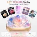 Smart Watch for Women, Answer/Make Call, 1.85" AMOLED Always-On Display Screen Smartwatch for iPhone & Android, 3ATM Waterproof Fitness Tracker with Heart Rate/Sleep/SpO2 Monitor, 100+ Sport Modes, Pink, 1.85
