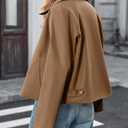 TITOMD Womens Cropped Trench Coat Spring Fashion 2026 Winter Jackets Lightweight Outfit Single Breasted Trendy Outwear (Dark Khaki, XL)