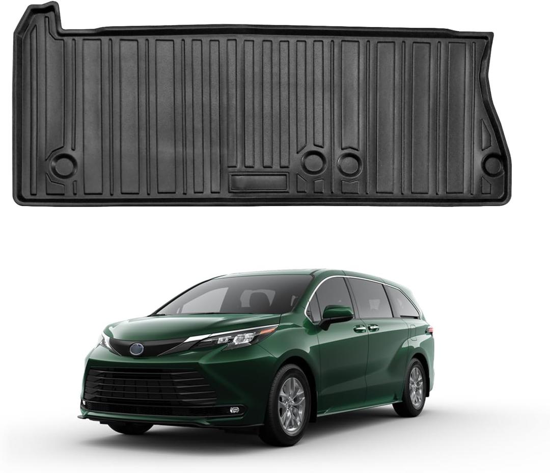 Trunk Mat Compatible with 2021-2025 2026 Toyota Sienna 7&8 Passanger Cargo Liner, All-Weather 3D Custom Interior Car Mats for Toyota 2021 2022 2023 2024 2025 2026 Sienna Accessories(Trunk Mat)