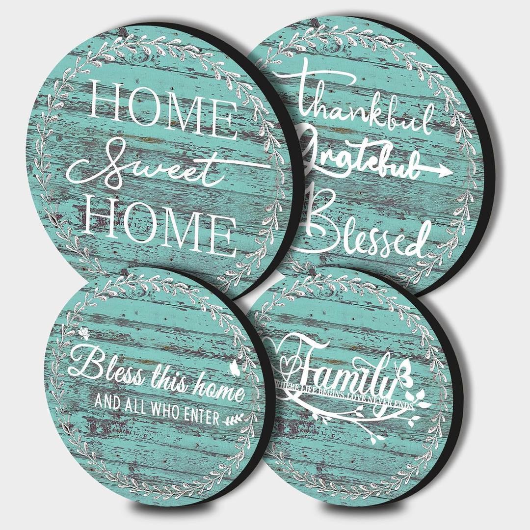 Rustic Style Woodgrain Stove Burner Covers, Gas Stove Burner Covers Set of 4, 8 In and 10 In Stove Top Covers for Electric Stove Metal Top Covers