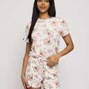 Real Essentials Women’s Short Sleeve Pajama Short Set - Comfy Lightweight Soft Lounge Sleepwear, Size: 2XL