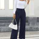 NIMIN High Waisted Work Pants for Women Business Casual Outfits 2026 Office Dress Pants Trousers with Pockets (Black, S)