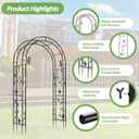Garden Abor - 88"(H)*51"(L), Sturdy Metal Garden Arch with Rust-Resistant Finish, Trellis for Climbing Plants Outdoor, Ideal as Wedding Arches for Ceremony20MM Pipe, 88*51*17inch