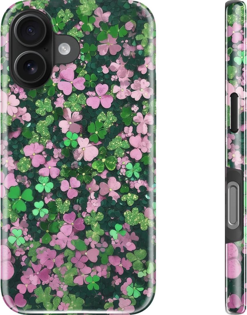 DEENAKIN Floral Case for iPhone 16,Cute Trendy Preppy Y2K Designs | Compatible with Magsafe, Dual-Layer Hard Shell + Soft Silicone, Aesthetic Protective Phone Cover for Women Girls
