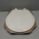 Bemis 500EC Durable Wood Toilet Seat with Easy Clean Hinges, Made in USA, Round, Biscuit