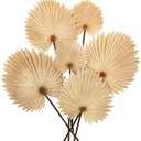 Pu Foam Sorrell Brown Artificial Palm Leaves Faux Palm Tropical Leaves Fake Palm Fronds for DIY Wedding Bouquets Fake Leaves for Centerpieces Arrangements Bridal Shower Palm Leaf for Home Decor-6Pcs