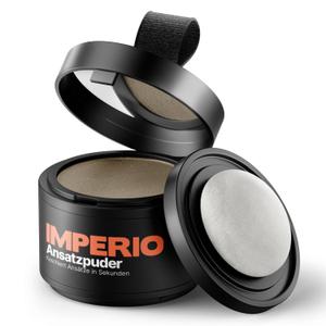 2 x IMPERIO Root Touch Up Hair Powder for Concealing Hair Loss instantly - Hairline Powder for Women & Men - Water resistant Root Cover Up for Thinning Hair in Premium Hairdressing Quality (Light Brown)