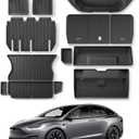 LUCKEASY for 2022-2025 Tesla Model X 5Seat New Floor Mats Full Set 5-Seat Best TPE Anti-Slip Waterproof 13pcs/Set Black(5 Model X 13PCS) (13pcs 5-Seat Foot Trunk Frunk Backrest Lower Mat)