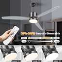 OKELI 52" Smart Ceiling Fan with Light, WiFi Enabled for Alexa & App Control, Reversible Black Modern Ceiling Fan with Dimmable LED Light and Remote, Clear Blades for Living Room Bedroom