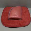 PRONOUS Red Memory Foam Chair Pads, 2 Pack D-Shaped Seat Cushions for Dining Office Chairs, 17" x 15", Nonslip
