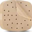 Air Fryer Parchment Paper Liners: 200PCS 8.5 inch Square Perforated parchment paper for Air Fryer, Premium Bamboo Steamer Liner for Air Fryers Baking Cooking Oven 