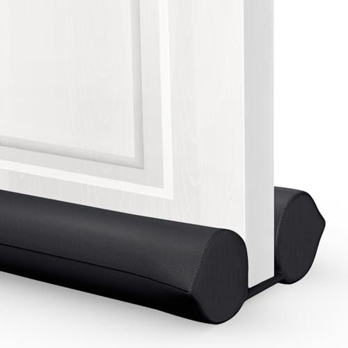 Comfyanno Under Door Draft Stopper - Bottom Door Gap Filler & Seal - Windproof Coating Cover - Fits 30” to 36” Door - Block Noise, Sound, Hot Air, Light, Wind - Easy Install Draft Blocker - Black