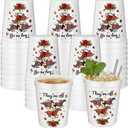 Yungyan 24 Pcs Derby Day Party Decorations Cups Roses Horse Reusable Cups 16 oz for the Roses Table Derby Party Decorations Supplies