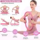HASHMUST Pilates Ring Kit 12 PCS for Women, Home Workout Equipment with Magic Circle, Mini Exercise Ball, Resistance Bands, Massage Lacrosse, Yoga Strap, Full-Body Fitness Set for Toning & Gift