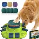 Dog Puzzle, 3-in-1 Dog Interactive Toy: Puzzle, Slow Feeder Bowls & Nail File Green