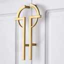 Mcredy Cabinet Pulls Half Moon Drawer Pulls Semi Circle Gold Brushed Zinc Alloy Handle Pulls with Screws 5.04" Mounting Hole Distance, 2 Sets