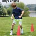 PATPAT Boys Shorts with Pockets, Quick-Dry Breathable Shorts for Running Soccer Basketball, Sports Team Uniform for Kids Teen (Green, L)