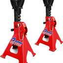Jack Stands, 3 Ton Jack Stand with Double Pin Locking, Safety Stands for Home Garage Vehicle Repair Car Lift Supports Jack, 1 Pair, Red