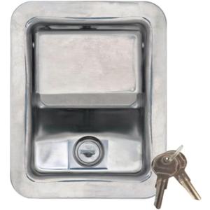 Buyers Products L3885RLS Stainless Steel Rotary Single Point Paddle Latch, 1/2 Inch Striker, Locking Tool Box Latch for Utility Boxes, Tack Boxes & More