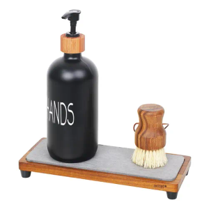 Wood Rectangular Soap Dish, Brown, Sink & Bathtub, Natural Acacia Wooden Pedestal Tray for Soap and Soap Bottles