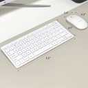 Macally White Wireless Keyboard and Mouse Combo - Quiet Productivity Duo - 2.4G Small Keyboard and Mouse Wireless - 78 Key Quiet Cordless Compact Mouse and Keyboard Combo with Mini Body