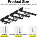 SKYSEN 12 Pack 6" Floating Shelf Bracket, Shelves Brackets, Wood Shelving Brackets Hardware - Heavy Duty - 4/6/8/10/12 inch - Real Hidden Bracket Designtzj6-12