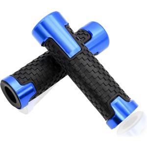 7/8" 22mm Rubber Handle Grips Motorcycle Fits for Suzuki GSXR 125 150 600 750 1000 Non Slip Handlebar Grips for Yamaha YZF 600R R1 98-19 R3 15-19 R6 99-19 R125 08-19 R6S 06-09 R25 14-19(Blue)