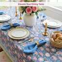ATOSII Clover Pink 100% Cotton Fall Tablecloth, Handblock Print Rectangle Table Cover for Kitchen Dining Linen I Parties, Weddings, Outdoors, Easter Table Cloth Decor 60 X 90 Inches I 6 Seater