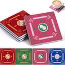 Shihanee 4 Pcs Ceramic Mahjong Coasters Bulk 3.94" x 3.94" Classic Absorbent Drink Mahjong Coasters with Cork Base Funny Mah Jong Gift Accessories Game Night Party Supplies for Cup Drink