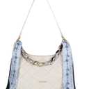 ICOLRAE Quilted Shoulder Bag for Women Faux Leather Cute Hobo Handbags with Zipper Mini Clutch Purse Trendy Y2K