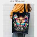 Christian Inspirational Butterfly Library Bag Gifts for Mom, Christmas Religious Mental Health Jesus Gift for Women